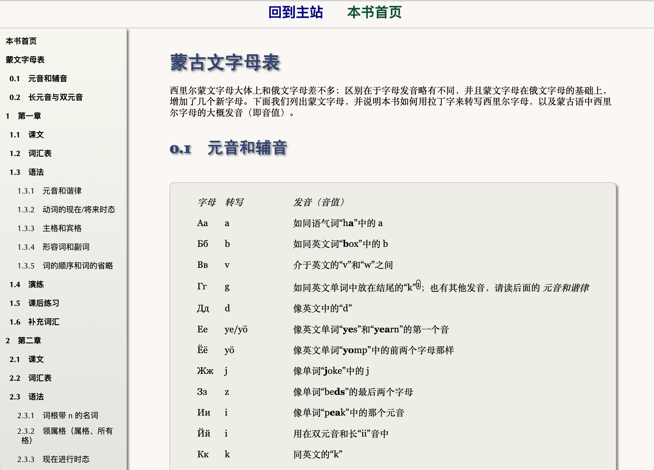 学习蒙古语-西里尔文学习网站